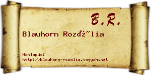 Blauhorn Rozália névjegykártya